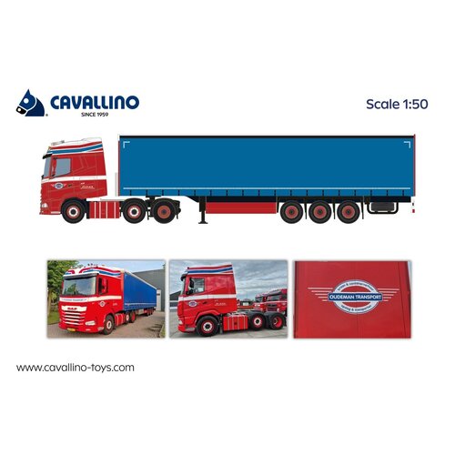 Cavallino Cavallino DAF XG 4x2 met 3-as schuifzeilen oplegger OUDEMAN TRANSPORT