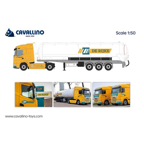 Cavallino Cavallino DAF XG 4x2 met 3-as bulkoplegger DE RIJKE