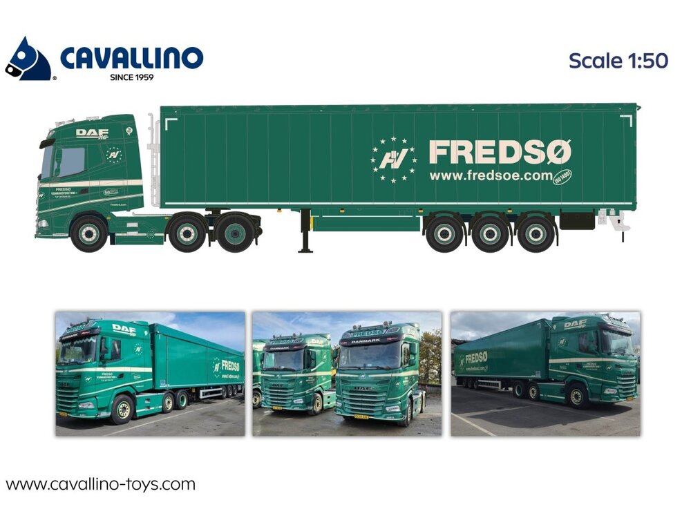 Cavallino Cavallino DAF XG 4x2 met 3-as Schuifvloeroplegger FREDSO VOGNMANDSFORRETNING