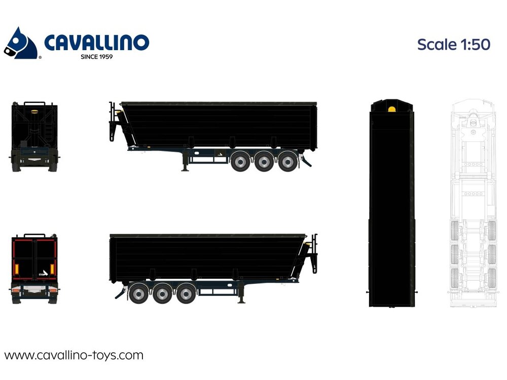 Cavallino Cavallino  3-as schroot kipper Zwart BASIC LINE