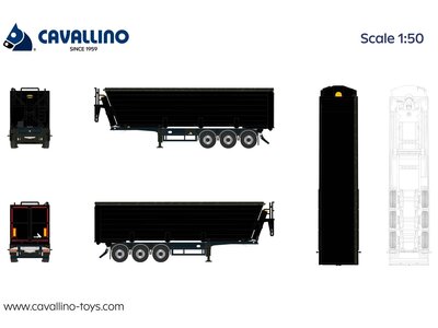 Cavallino Cavallino 3-axle tipper trailer Black BASIC LINE