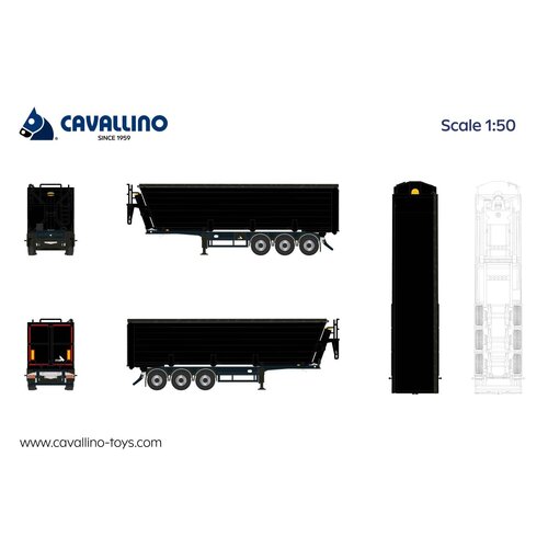 Cavallino Cavallino  3-as schroot kipper Zwart BASIC LINE