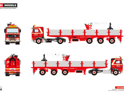 WSI WSI Volvo F12 4x2 + 3-axle brick trailer FA. J. V. 'T KRUIS