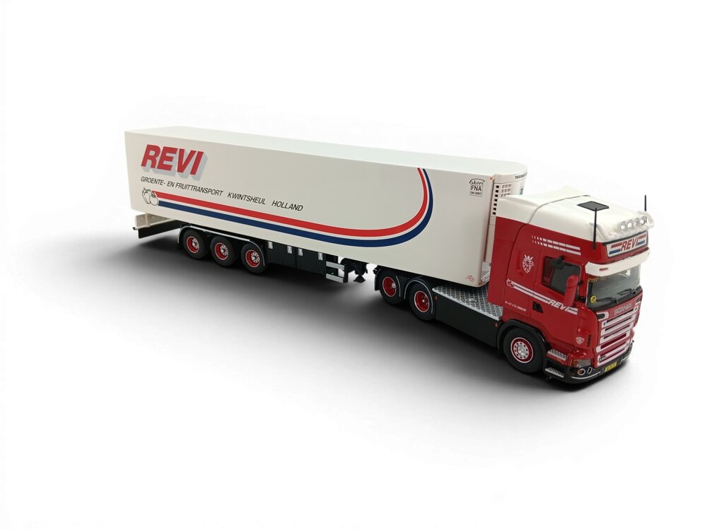Tekno Tekno Scania R-serie Topline 6x2 met 3-assige koeloplegger REVI