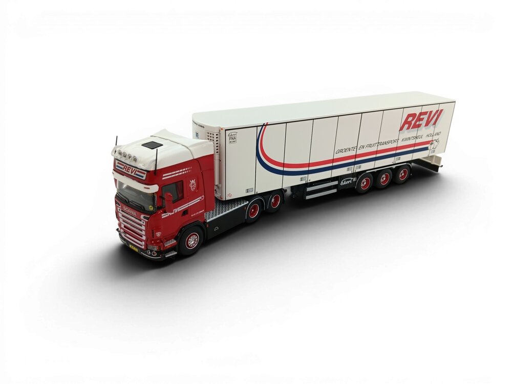 Tekno Tekno Scania R-serie Topline 6x2 met 3-assige koeloplegger REVI