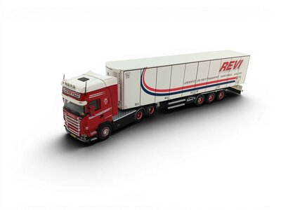 Tekno Tekno Scania R-serie Topline 6x2 met 3-assige koeloplegger REVI
