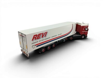 Tekno Tekno Scania R-serie Topline 6x2 met 3-assige koeloplegger REVI