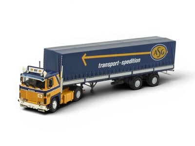 Tekno Tekno Scania 141 4x2 with 2-axle tilt trailer ASG KLIPPAN