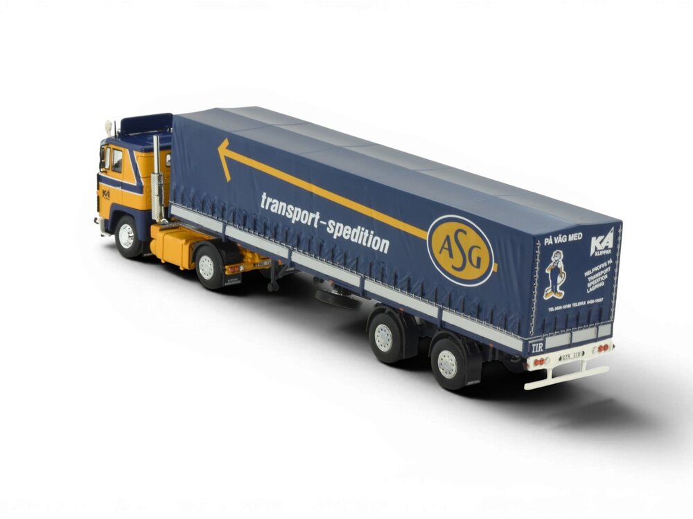 Tekno Tekno Scania 141 4x2 with 2-axle tilt trailer ASG KLIPPAN