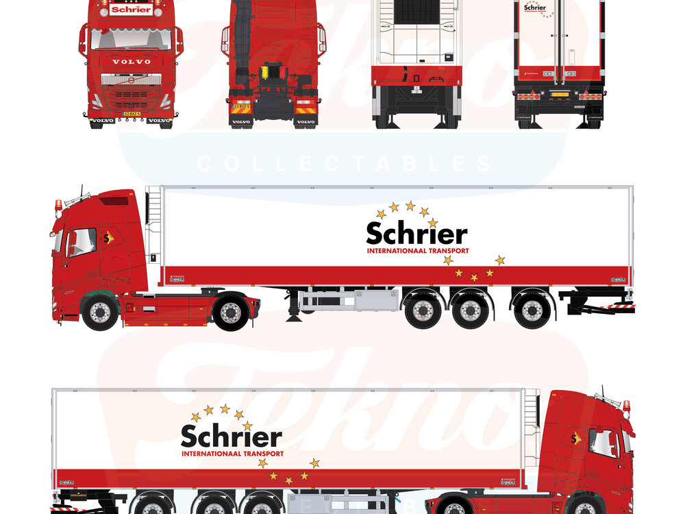 Tekno Tekno Volvo FH5 Glob. XL 4x2 with 3-axle reefer trailer SCHRIER