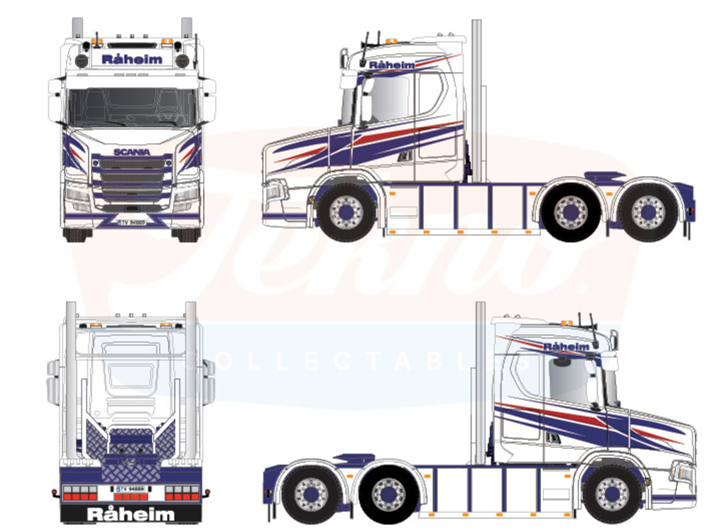 Tekno Tekno Scania TUFT Normal roof 6x2 RAHEIM TRANSPORT AS