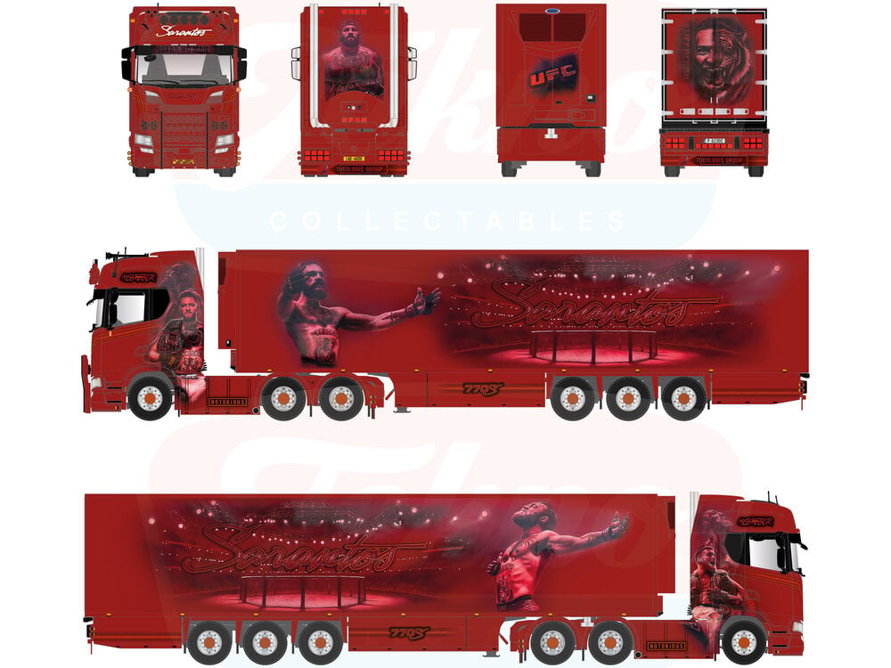 Tekno Tekno Scania NGS Highline 6x2 met 3-as koeloplegger SARANTOS