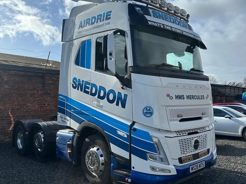 WSI WSI Volvo FH Aero 6x2 with 3-axle curtainside trailer W T SNEDDON & SONS AIRDRIE Lesmahagow Scotland