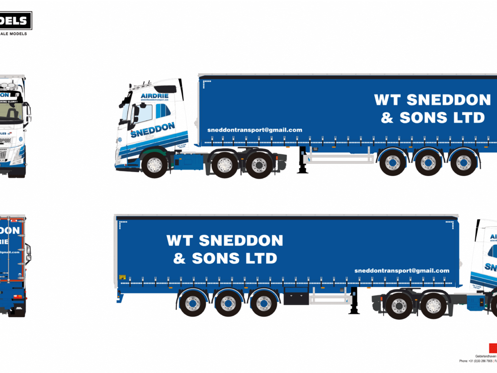 WSI WSI Volvo FH Aero 6x2 with 3-axle curtainside trailer W T SNEDDON & SONS AIRDRIE Lesmahagow Scotland