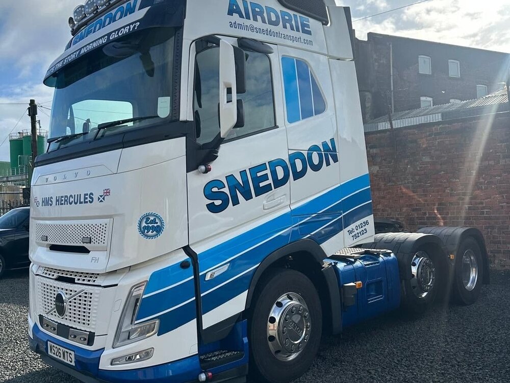 WSI WSI Volvo FH Aero 6x2 with 3-axle curtainside trailer W T SNEDDON & SONS AIRDRIE Lesmahagow Scotland