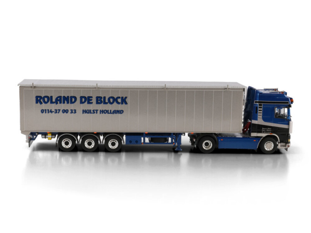 WSI WSI DAF 95XF Super Space Cab  4x2 met 3-assige volume trailer ROLAND DE BLOCK
