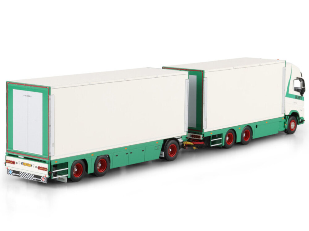WSI WSI Volvo FH Aero Globetrotter XL 6x2 with 6-axle riged box truck drawbar trailer TRANSPORTBEDRIJF BLOM &ZN ZWAMMERDAM