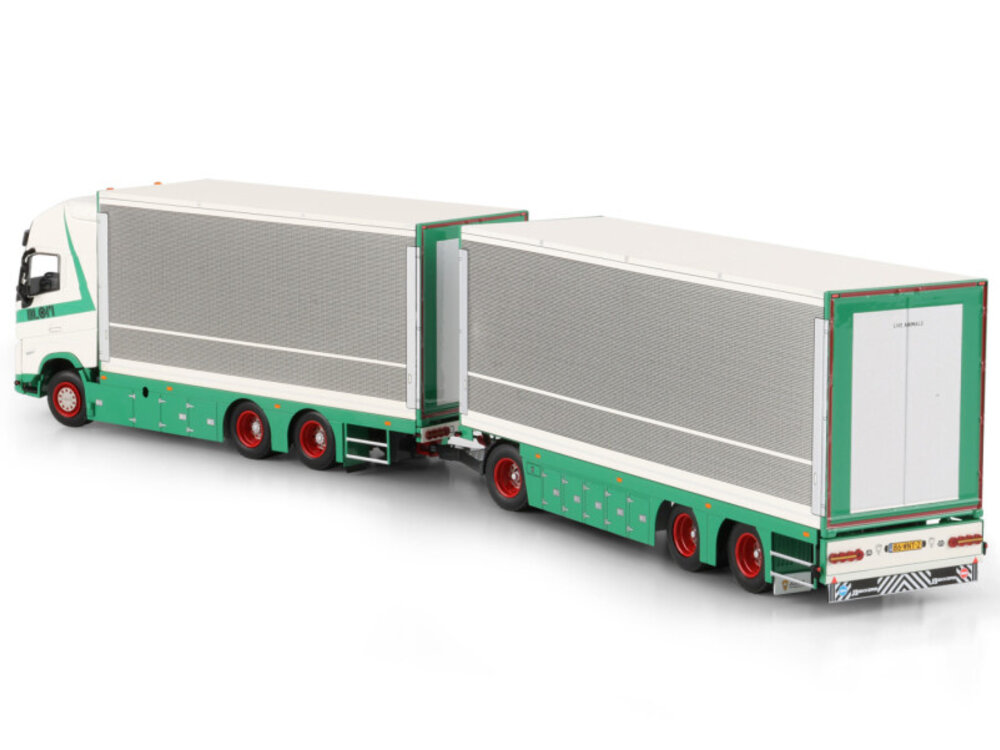 WSI WSI Volvo FH Aero Globetrotter XL 6x2 with 6-axle riged box truck drawbar trailer TRANSPORTBEDRIJF BLOM &ZN ZWAMMERDAM