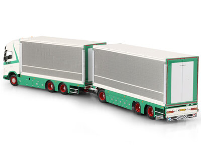 WSI WSI Volvo FH Aero Globetrotter XL 6x2 with 6-axle riged box truck drawbar trailer TRANSPORTBEDRIJF BLOM &ZN ZWAMMERDAM