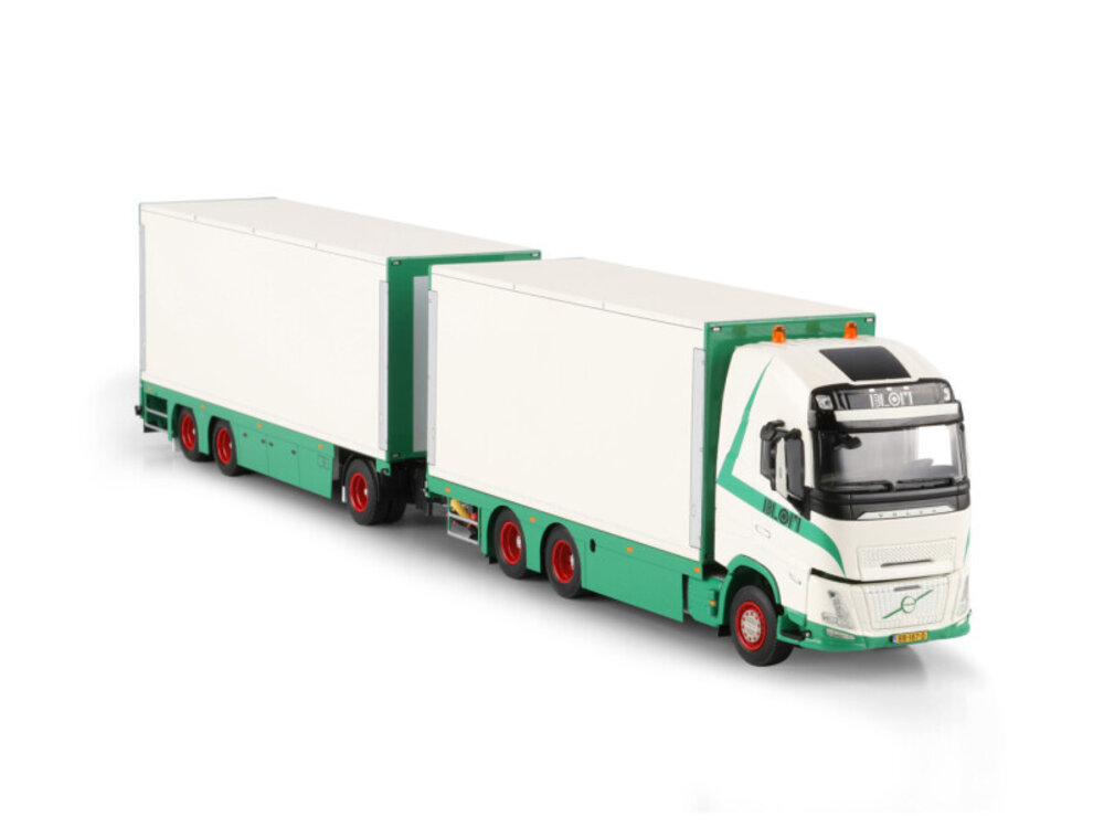 WSI WSI Volvo FH Aero Globetrotter XL 6x2 met 6-assige riged box truck drawbar trailer TRANSPORTBEDRIJF BLOM &ZN ZWAMMERDAM
