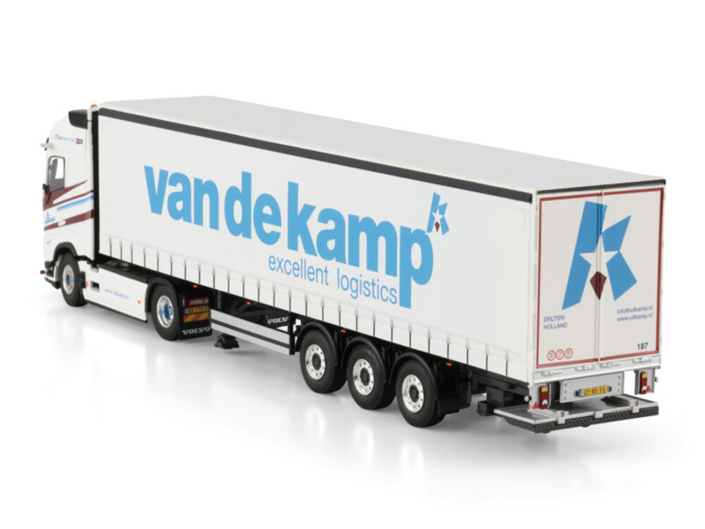 WSI WSI Volvo FH Aero Globetrotter XL 4x2 met 3-assige schuifzeilen oplegger VAN DE KAMP