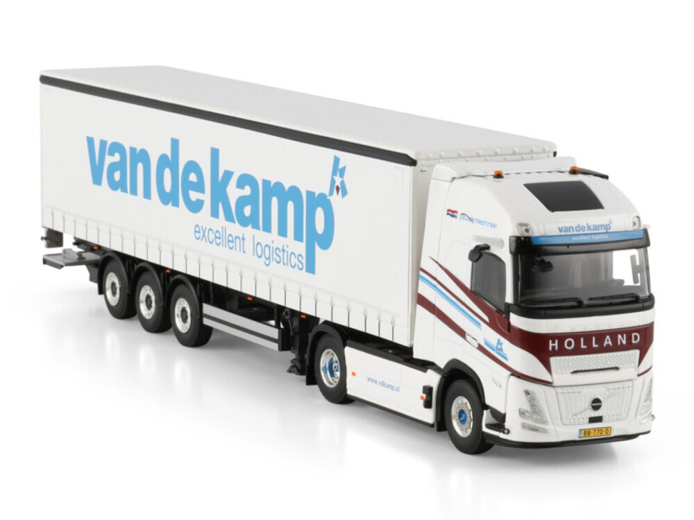 WSI WSI Volvo FH Aero Globetrotter XL 4x2 with 3-axle curtainside trailer VAN DE KAMP