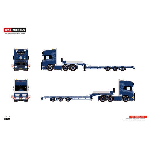 WSI WSI Scania R5 Topline 6x2 met 3-assige dieplader DANNY RASING