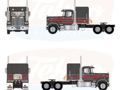 Tekno Tekno Mack Super-Liner 6x4  demo antraciet/ rood