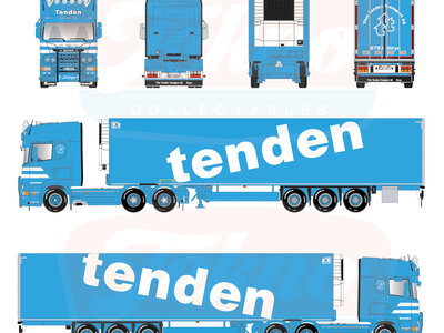 Tekno Tekno Scania R6 Streamline Topline 6x2 with 3-axle reefer trailer TENDEN