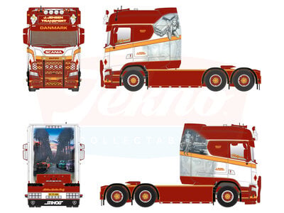 Tekno Tekno Scania NGS Longline 6x2 met dubbellucht sleepas (in luxe giftbox) J. JENSEN