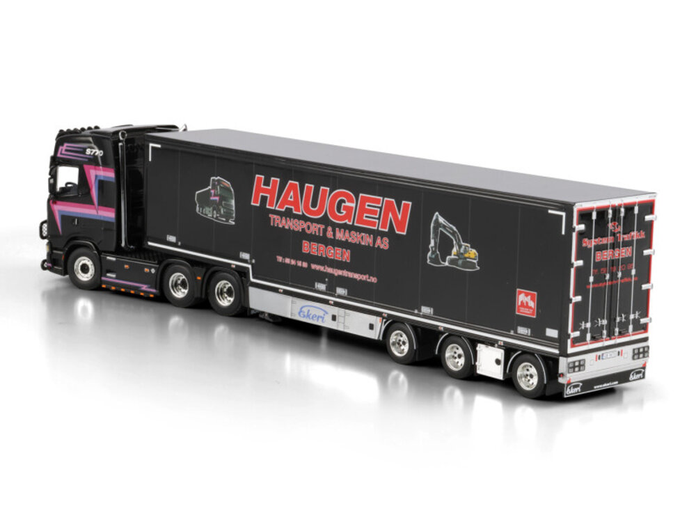 WSI WSI Scania S Highline 6x4 + 3-axle semi box trailer HAUGEN