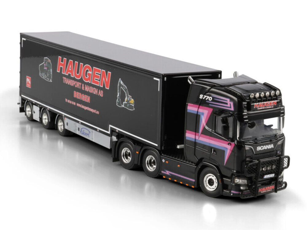 WSI WSI Scania S Highline 6x4 + 3-axle semi box trailer HAUGEN