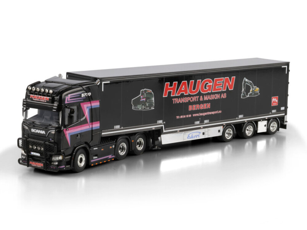 WSI WSI Scania S Highline 6x4 + 3-axle semi box trailer HAUGEN
