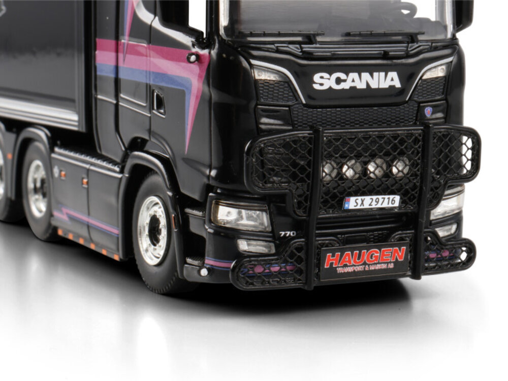 WSI WSI Scania S Highline 6x4 + 3-axle semi box trailer HAUGEN