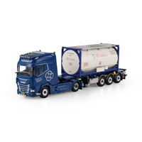 WSI DAF XG+ 4x2 with 3-axle 30ft container trailer + 20ft container TOM VAN KLAVEREN