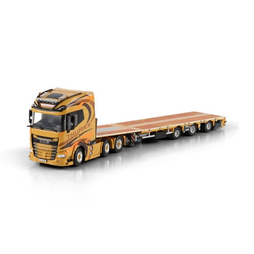 WSI WSI DAF XG+ 6X2 with 3-axle flatbed mega trailer THURIES