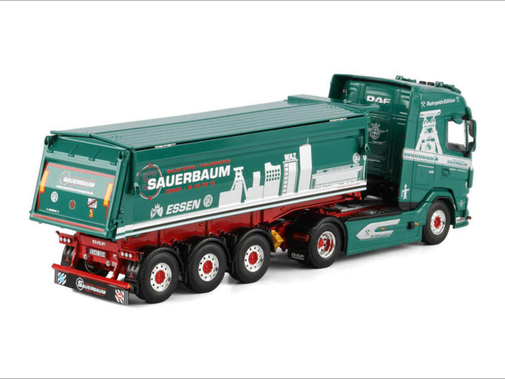 WSI WSI DAF XG  4x2  with 3-axle non steering tipper trailer SAUERBAUM