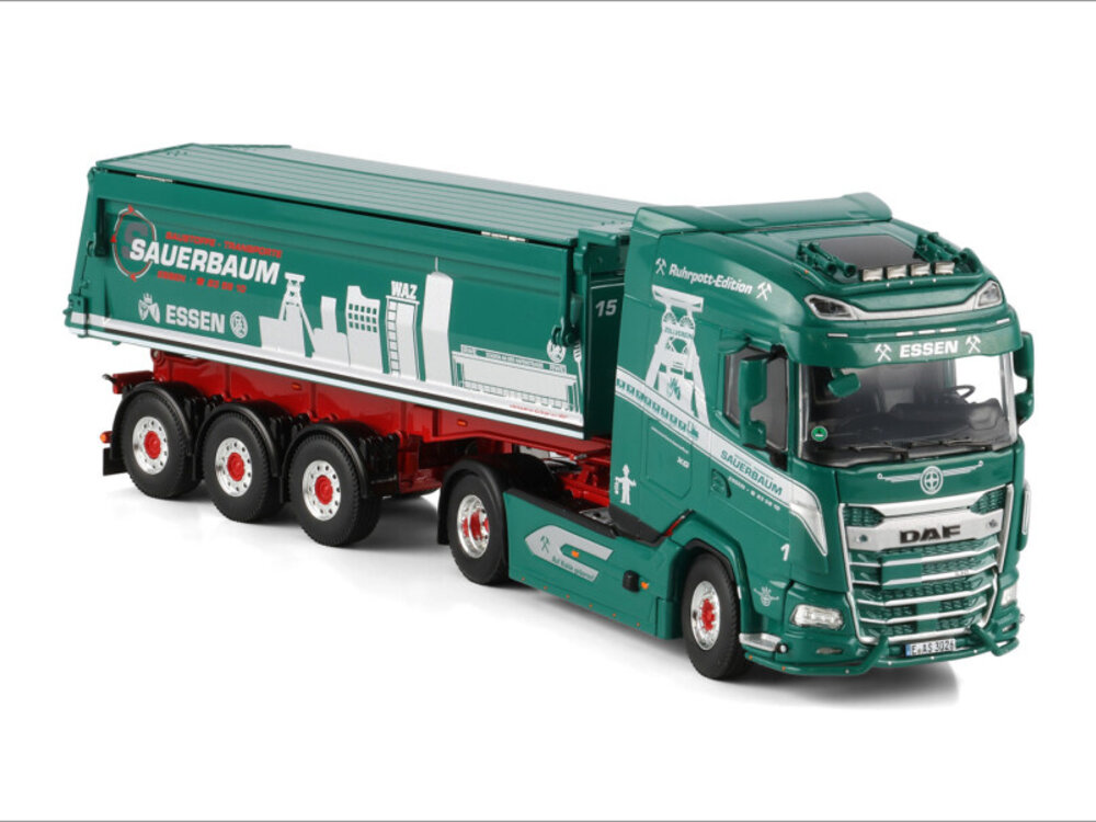 WSI WSI DAF XG  4x2  with 3-axle non steering tipper trailer SAUERBAUM