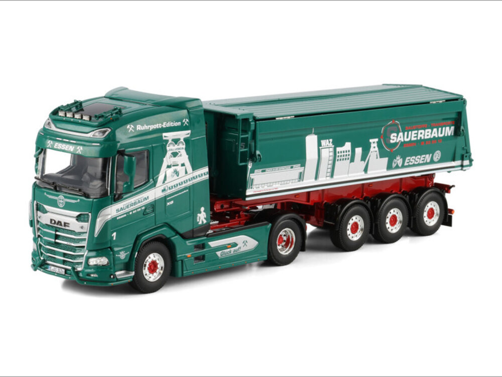 WSI WSI DAF XG  4x2  with 3-axle non steering tipper trailer SAUERBAUM