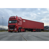 WSI DAF XF Super Space Cab 4x2 with 3-axle flex container trailer + 45ft container DE GOEDEREN