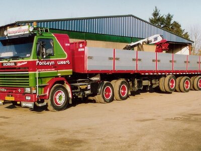 Tekno Tekno Scania142M V8 6x2 truck with 3-axle bricktrailer FONTEYN TRANSPORT