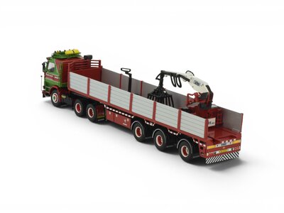 Tekno Tekno Scania 142M V8 6x2 trekker met 3-assige stenenoplegger FONTEYN TRANSPORT