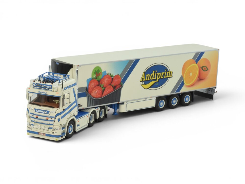 Tekno Tekno Scania Next Gen R530 V8 6x2 en 3-assige koeloplegger CIBATRANS
