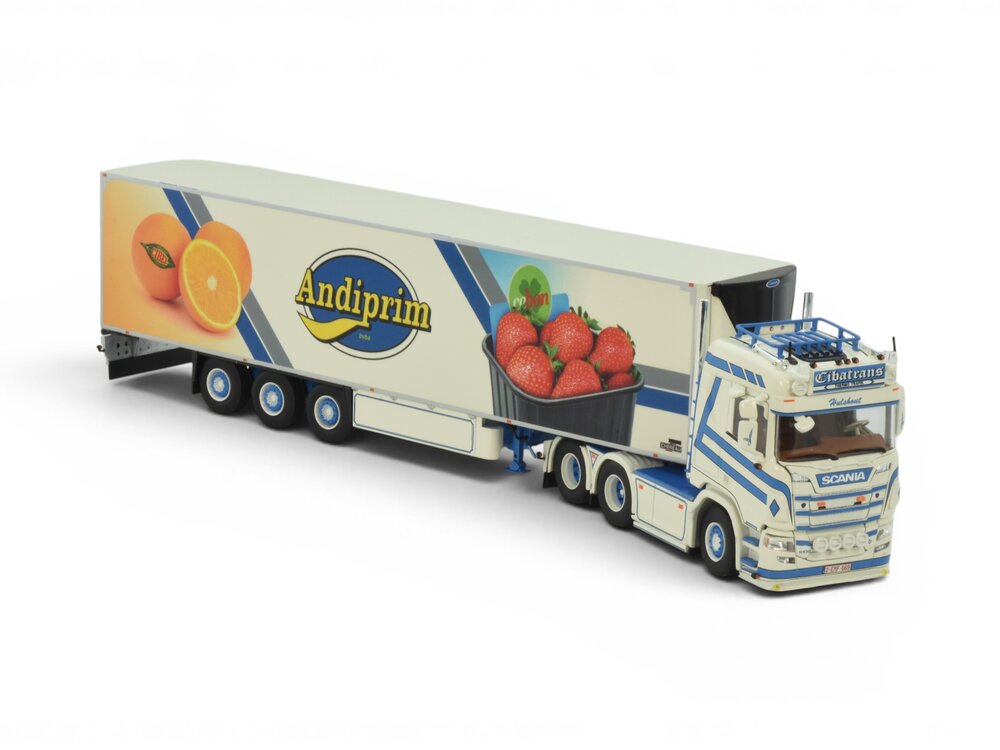 Tekno Tekno Scania Next Gen R530 V8 6x2 with 3-axle reefer trailer CIBATRANS