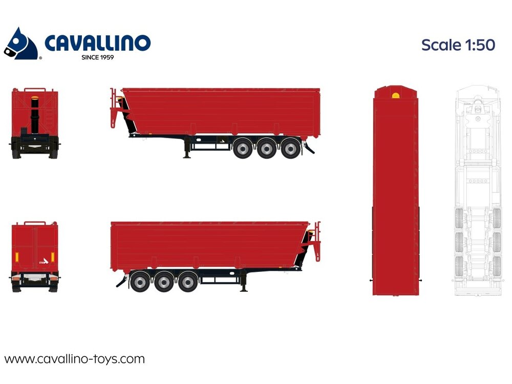 Cavallino Cavallino  3-as schroot kipper Rood BASIC LINE