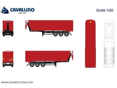 Cavallino Cavallino 3-axle tipper trailer Red BASIC LINE