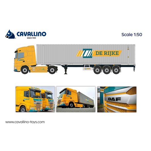 Cavallino Cavallino DAF XG 4x2 met 3-as container chassis DE RIJKE
