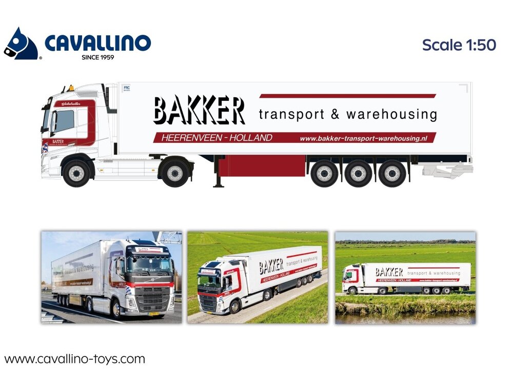 Cavallino Cavallino Volvo FH5 Globetrotter met 3-as koeloplegger BAKKER KOELTRANSPORT
