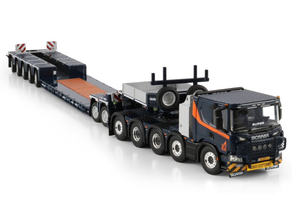 WSI WSI Scania P Low 10x4 with 5 axle lowloader + 2-axle dolly H. VAN DIEREN