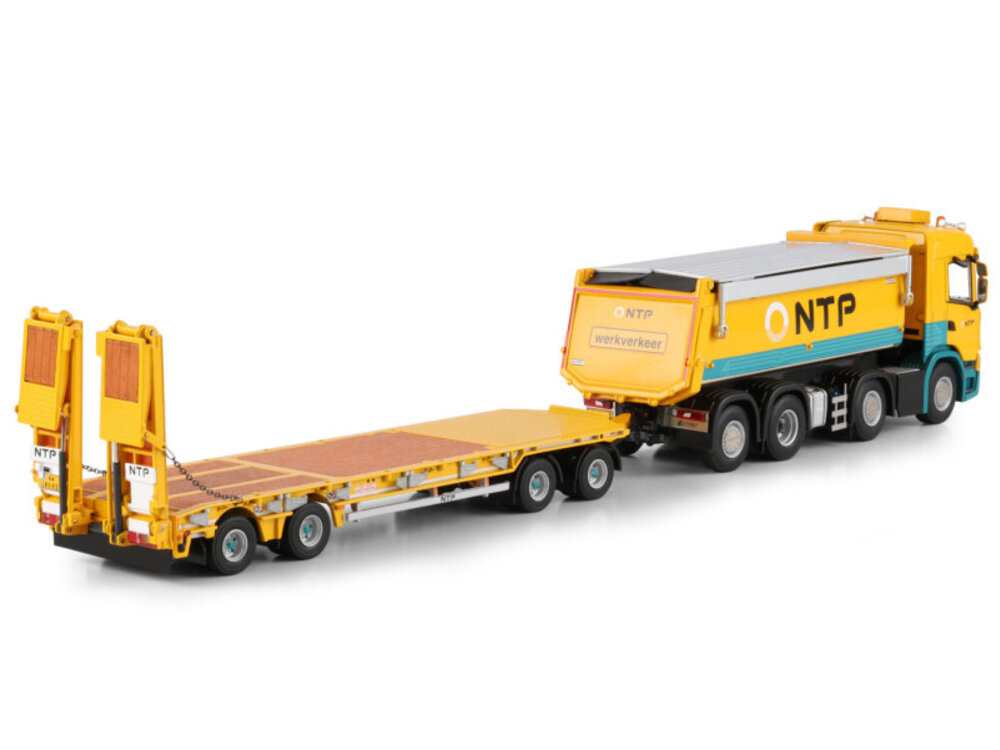 WSI WSI Scania G Normal tipper truck 8x2 + 4-axle drawbar lowloader trailer NTP